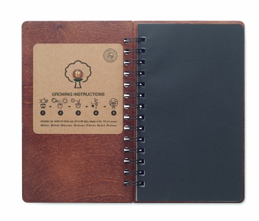Logo trade firmakingituse pilt: A5 kasepuidust märkmik GROWBOOK™